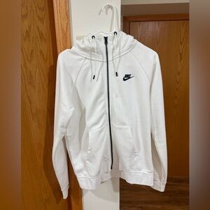Nike White Zip-Up Hoodie